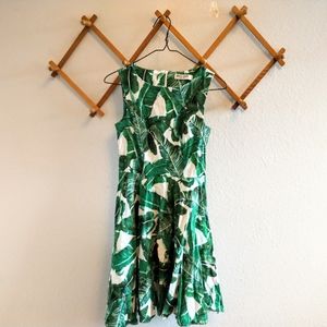Grace Karin Leaf Print Fit & Flare Dress